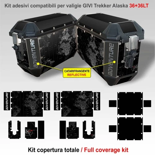 GIVI Trekker Alaska 36 LT Suitcase Stickers for BMW Benelli and Other Vadv Motorcycles