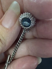 Vintage Dante Brand Tie Tac Tack Round Sparkly Stone