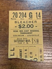 1961 NCAA BASKETBALL TOURNAMENT Ticket Stub  Jerry Lucas  John Havlicek Ohio St.