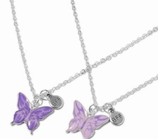 Claire  s Best Friends Reverse Butterfly PendantNecklaces - 2 Pack new.