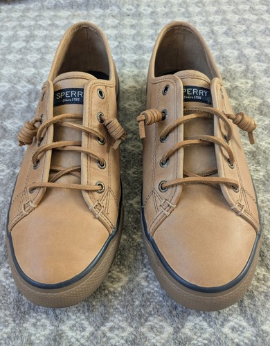 SPERRY Top-Sider Seacoast Tan Leather Deck Trainers Shoes Women's Size UK 7.5 - Imagen 6 de 23