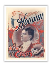 Harry Houdini - King of Cards - Vintage Magic Poster c.1895