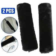 2pcs Car Auto Sheepskin Seat Belt Covers Shoulder Strap Pads Cushion Headrest Us