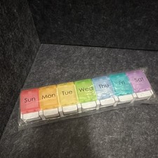 Multicolor Transparent 7-Day Pill Organizer Plastic Weekly Box Case
