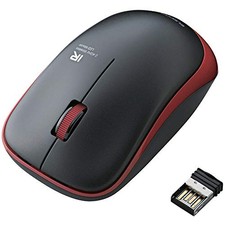 ELECOM Wireless Mouse Medium Size 3 Buttons IR Sensor Red M-IR07DRRD