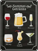 Blechschild 40X30 Cm Sommer GeträNke Wein Bier Bar Club Alkohol Deko Geschenk Me