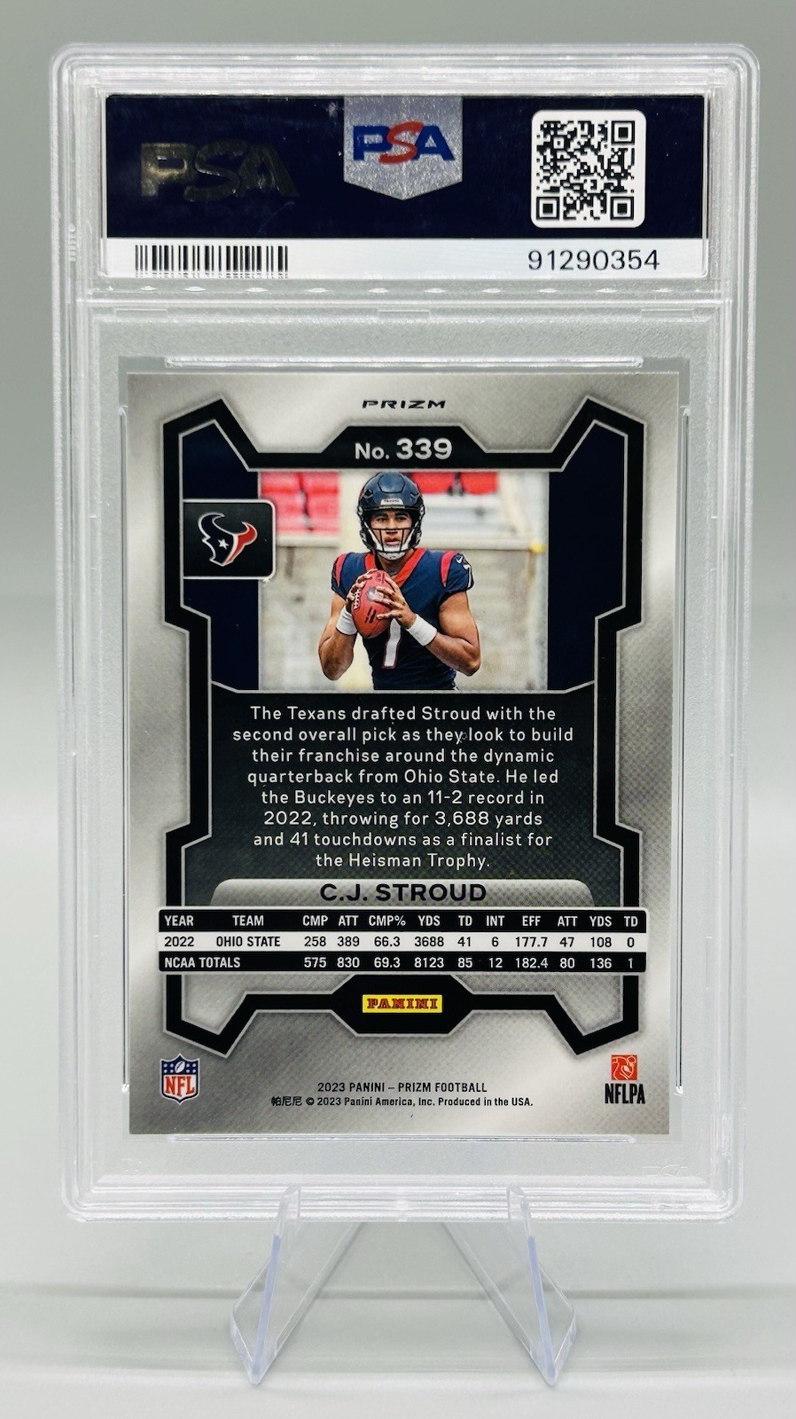 2023 Prizm CJ Stroud (RC) #339 Red White Blue PSA 9 view 2