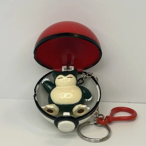 Vintage Pokémon Snorlax Poké Ball Keychain Pop Open Mini Figure 1999 Nintendo114