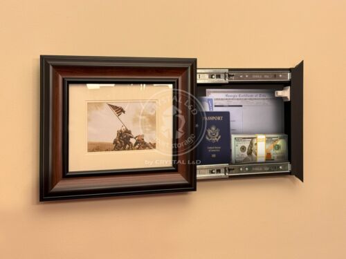 Hidden Storage Photo Frame for Gun and Valuables 14-1/2 x 12-1/2 / Brown - Picture 4 of 9