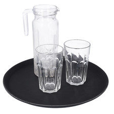 Non-Slip Round Rubber Serving Tray Food, Drinks, Home Kitchen Bar Restaurant