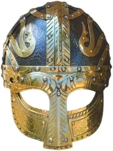 Medieval New Viking Designer Vendel Brass Helmet Replica Sca Larp Costume Gift - 第 1/6 張圖片