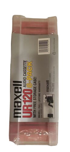 RARE vintage Maxell UR 120 8-pack cassette tapes + carry case. Type I, Normal. - Picture 2 of 4
