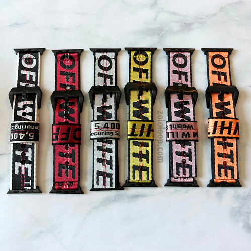 OFF WHITE APPLE WATCH NYLON BAND HYPE BEAST 38mm 40mm 41mm 42mm 44mm 45mm 49mm - Zdjęcie 2 z 13