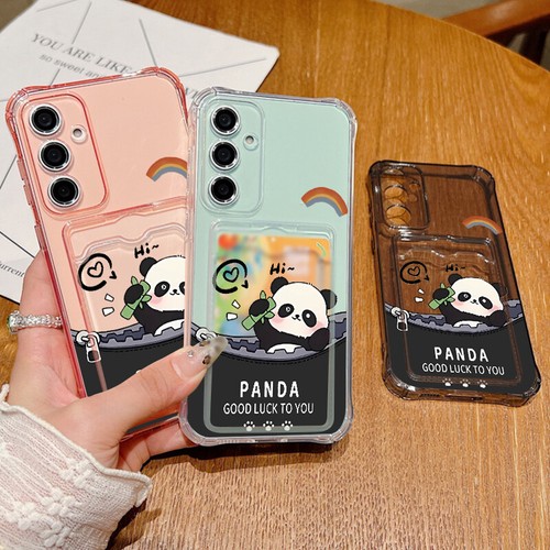Für Samsung S25 Ultra S24 FE S23 A56 A16 Karten Tasche Silikon Panda Case Hülle - Bild 6 von 14