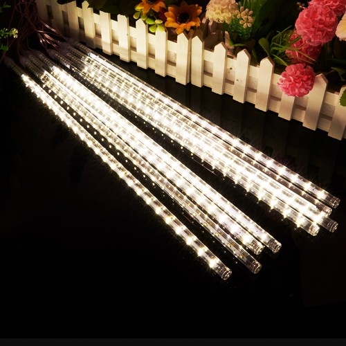 LED Meteor Shower Falling Rain Drop Icicle Snow LED Lights Christmas Decoration - Bild 26 von 31
