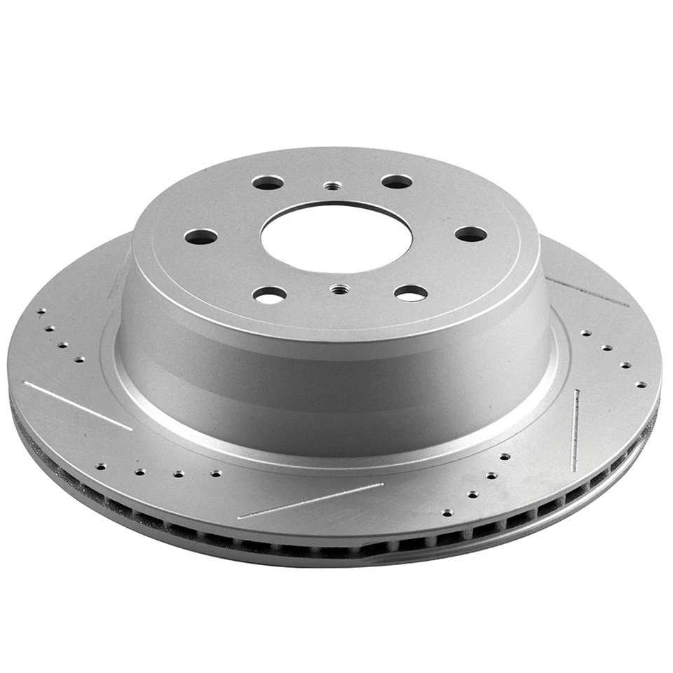 REAR DRILL SLOT BRAKE ROTORS CERAMIC PADS FITS  2014-2018 GMC Sierra Yukon 1500 Foto 3 de 4