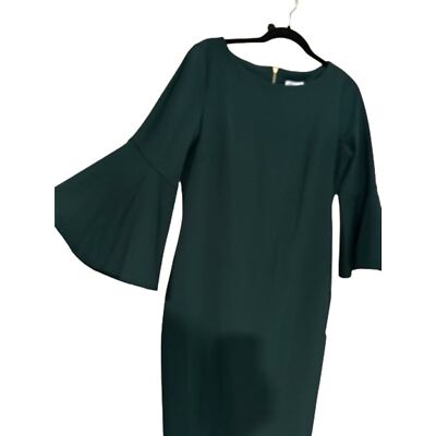 Calvin Klein 3/4 Bell Sleeve Boat Neck Sheath Dress, Green, Size 12 NWT | eBay Calvin Klein 3/4 Bell Sleeve Boat Neck Sheath Dress, Green, Size 12 NWT | eBay