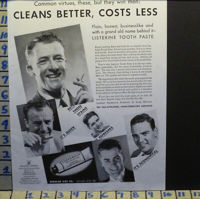1934 LISTERINE HYGIENIST DENTAL HYGIENE DENTIST TEETH BRUSH HEALTH   E05