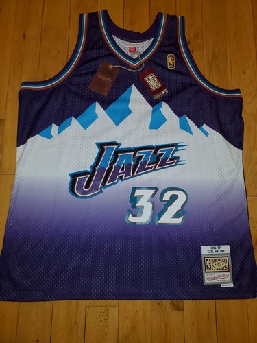 Mitchell & Ness Karl Malone 1996-97 UTAH JAZZ Gold Logo NBA Swingman JERSEY 2XL - Picture 2 of 18