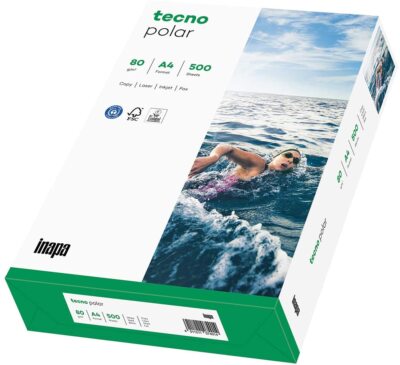 inapa Recycling-Papier Druckerpapier tecno Polar 80 g/m² A4 500 Blatt weiß
