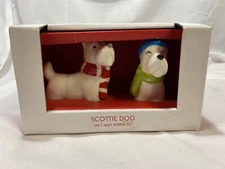 Scottie Dog Salt And Pepper Set  Wearing Scarfs Essential Home