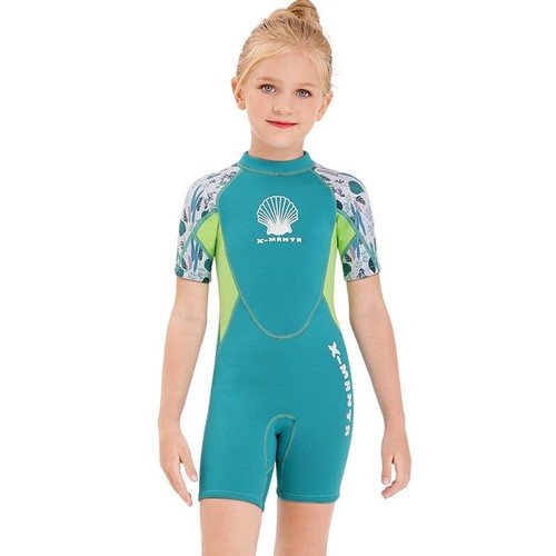 Kids Girls Neoprene 2.5mm Diving Suit Swimwear Short Surfing Swimsuit Wet Suit - Picture 7 of 32