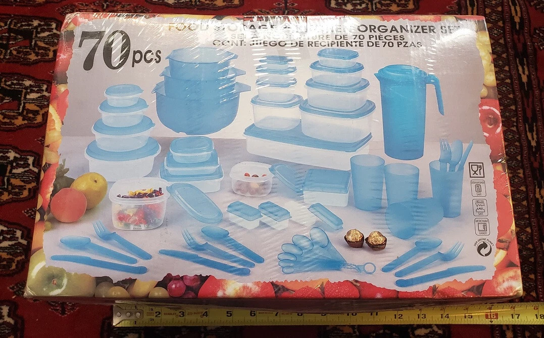 70 pcs food storage and kitchen organizer - factory sealed