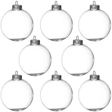 12 Pack 3.15 Inch Clear Glass Christmas Ornament Balls - Fillable Glass Ornam...