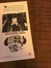 1983 VINTAGE 5X11 B&W ALBUM PROMO PRINT Ad FOR PETE TOWNSHEND "SCOOP" THE WHO