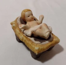 Nativity Baby Jesus Hand Painted Porcelain Replacement Piece 2"x 3"x 2" 