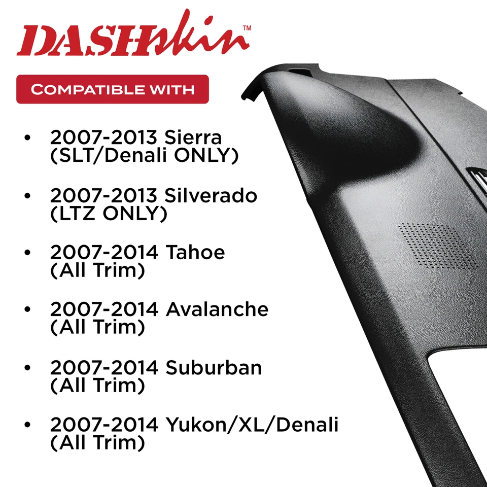 DashSkin Molded Dash Cover for 07-14 GM SUVs w/Center Speaker in Ebony Black - Image 4 of 4