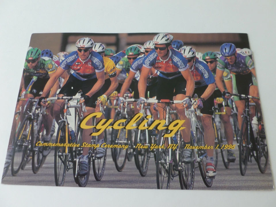 Estampillas de ciclismo 50c Ceremonia Prog. Fdc Sc#3119ab 1996 [CV $14] + $1,00 Souv. Hoja Foto 3 de 3