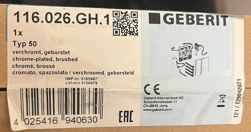 Geberit urinal flush control. Electronic flush actuation chrome 116.026.GH.1. - Picture 6 of 8