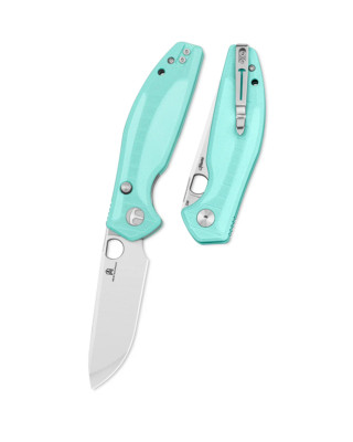 BTKMK12B1 Bestechman Angry Owl Aqua Drop Point Blade D2 Steel G10 Handle Button