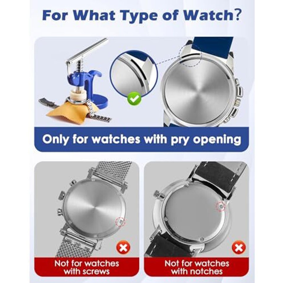 Reliable Watch Back Case Closer with a Complete Set of 12 Compatible