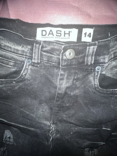 NWT DASH Distressed Black & Grey Jeans for Juniors - Acid Washed Size 14 - Picture 5 of 11