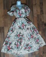  SHEIN FLOATY FLORAL ROSES RUFFLED BOHO SUMMER DRESS SZ  MEDIUM