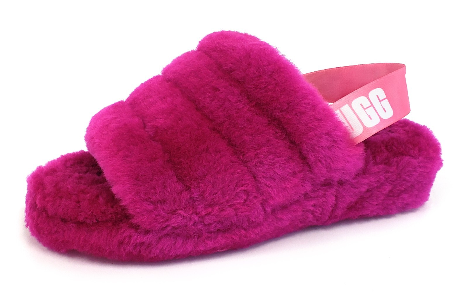 UGG Fluff Yeah Slide Slipper Womens Sheepskin Slingback Sandal Dragon Fruit  US 9 | eBay