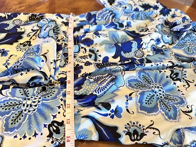 blue and white floral dress zara Zara Blue White Floral Plunge V-Neck 3/4 Balloon Sleeve Midi Maxi A-li   Brie