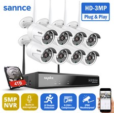 SANNCE 3MP WLAN Überwachungskamera 8CH 5MP NVR Mit Mikrofon AI Human Detection