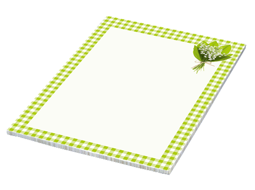 Schreibblock Maiglöckchen, Briefblock, Notizblock, DIN A4, 50 Blatt I karo, grün - Bild 2 von 2