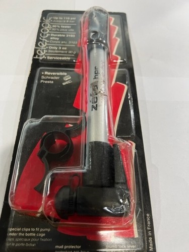 Pompe à Vélo Compacte Zéfal Mini Double Shot – Presta/Schrader – Noir – Vintage Made In France