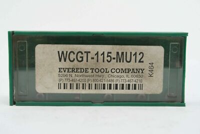 10 pcs EVEREDE TOOL COMPANY WCGT-115-MU12 Carbide Indexable Inserts