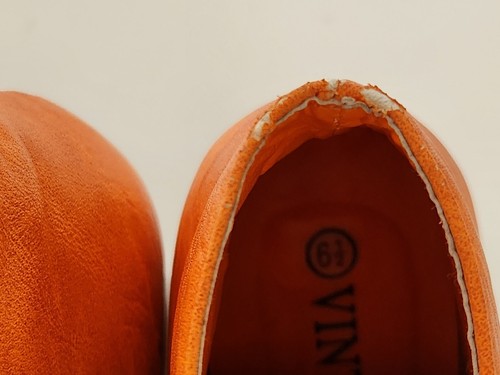 Vintage Brand Steampunk Platform Heeled Ankle Bootie Orange Lace-Up size 6.5 US - Picture 12 of 13