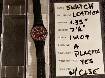 New Swiss Swatch Originals Sir Red Dial Black Silicone Day/Date Watch GB753