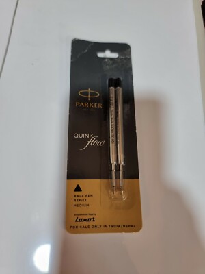 2 Stück Original Parker Kugelschreiberminen Schwarz Biro Fine Quink Flow Kugelschreiber Neu