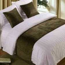 Luxury Velvet Bed Runner Scarf Bedding OR Cushion Cover Hotel Home Bedroom BH