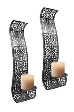 2er Set Wandkerzenhalter Metall Kerzenhalter Wandlicht Wanddeko Muster