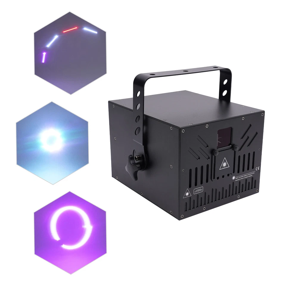 10W RGB DMX Full Color ILDA Laser Light DJ Stage KTV Club Party 30KPPS Aluminium - Image 4 of 4