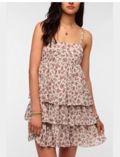 Urban Outfitters Women Haze Floral Babydoll Tiered Sz S Sleeveless Empire Waist